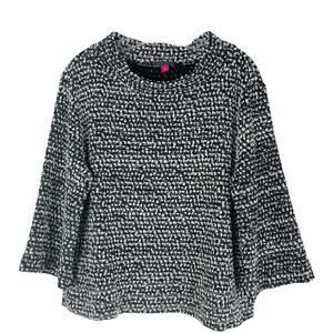 Vince Camuto Black and White Crew Neck Sweater